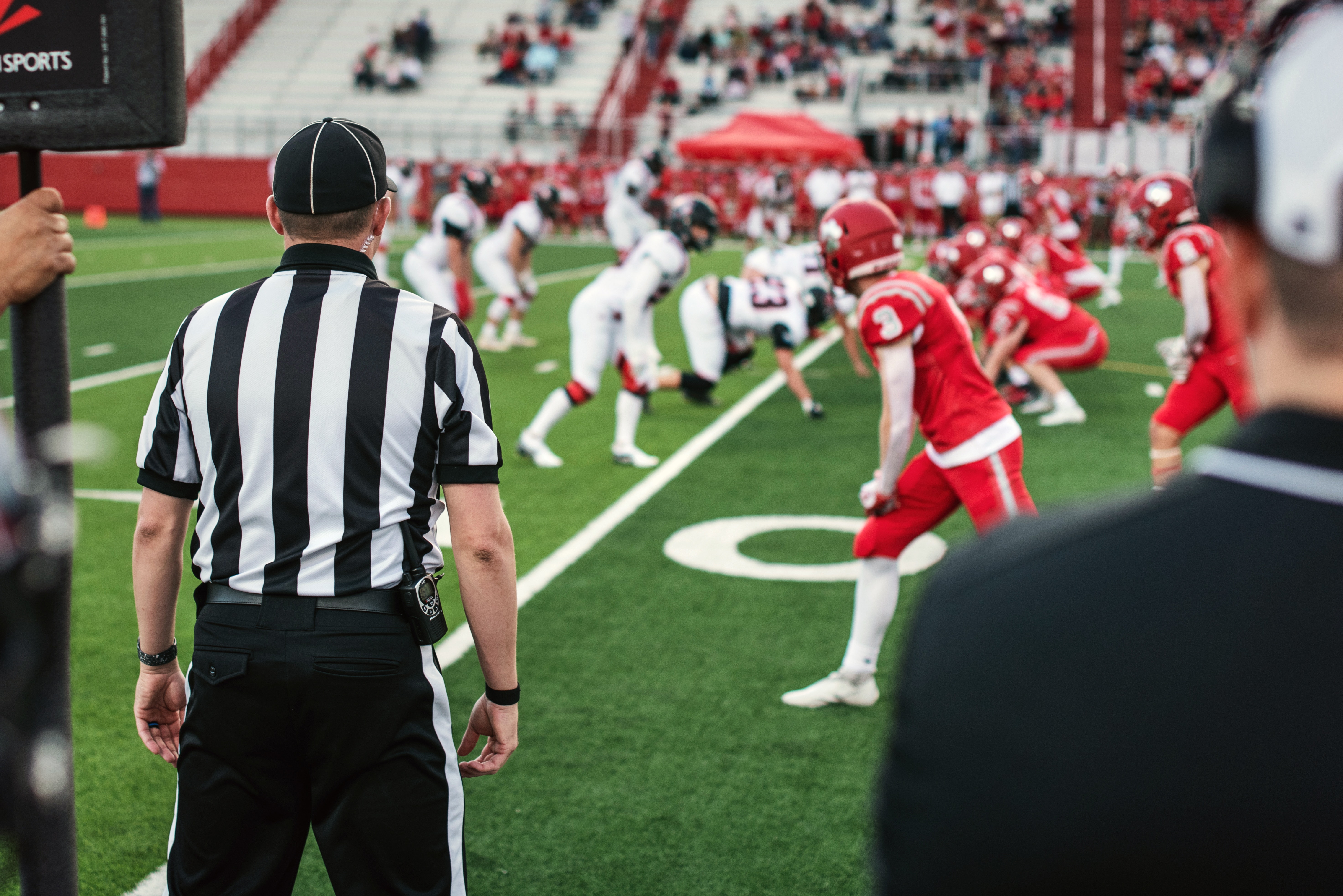 Football player with referee